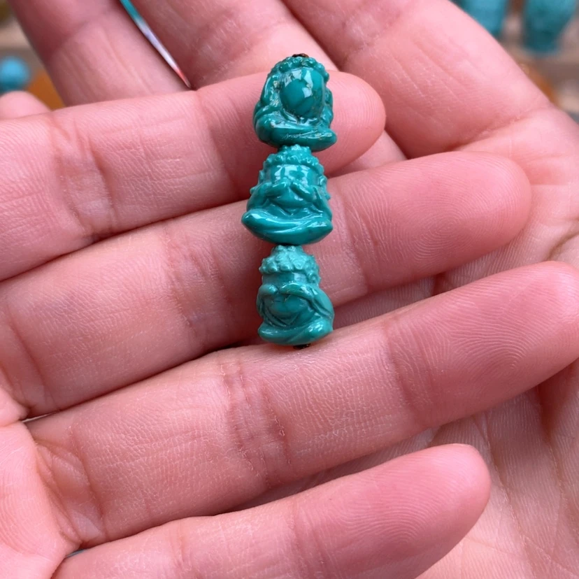 【闪购商品】绿松石三不佛未镶嵌