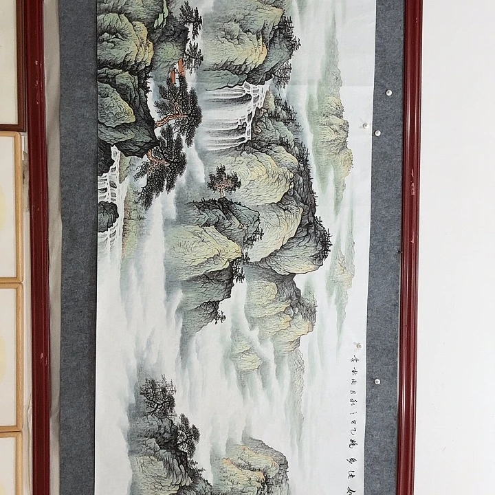 国画手绘国画江山如此多娇