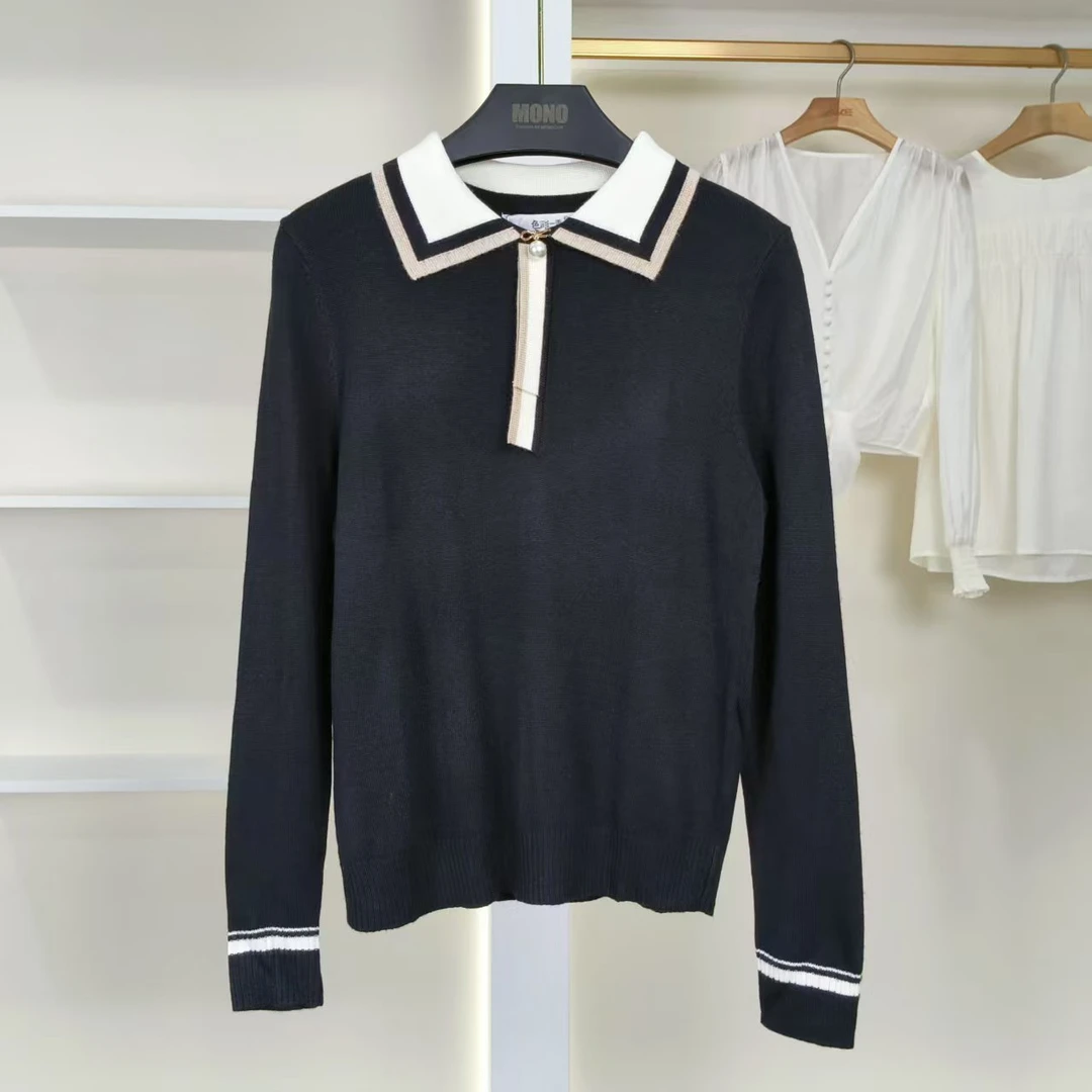 麦迪尚品【色】5040613 春秋套头翻领针织衫品牌撤柜女装时尚