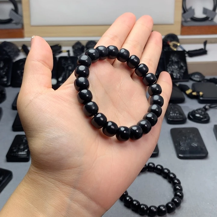 蒋***祥手串未镶嵌和田玉（墨玉）10mm