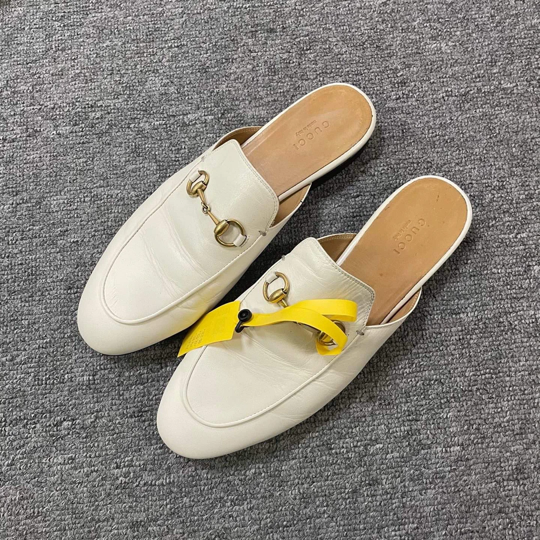 95新 GUCCI/古驰 Princetown 徽标套脚休闲单鞋 39码/10391