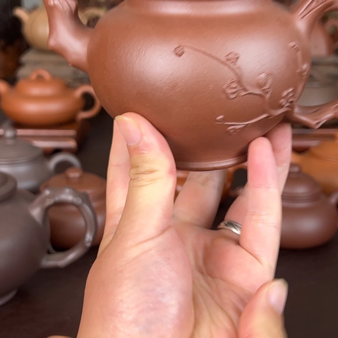 紫砂茶壶全手工底槽清梅报春470c