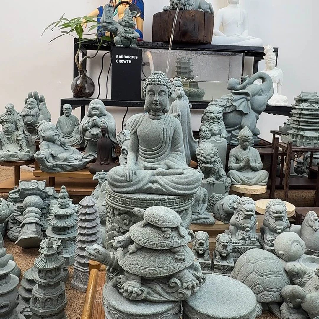 石材青砂石观音如来