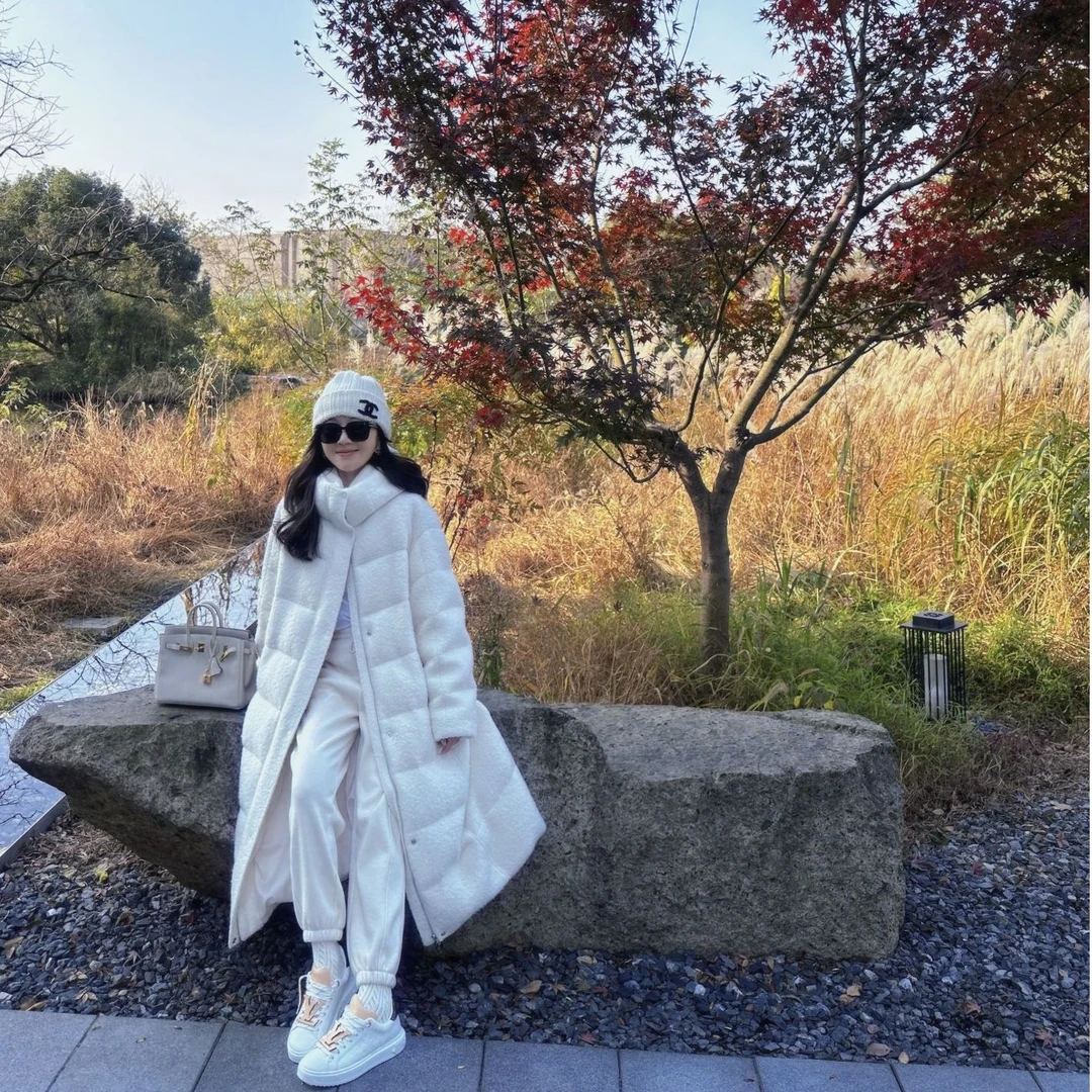 Syna希娜 大奶包 秋冬中长款连帽外套