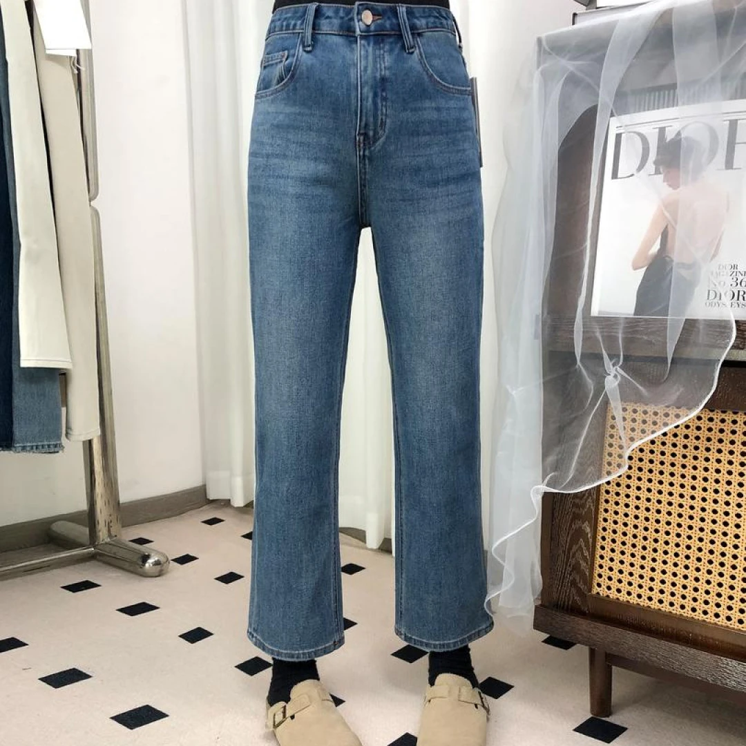 SU【21】代C3 愫雅 MWMA超爆裤王黑标四面弹九分直筒牛仔裤~