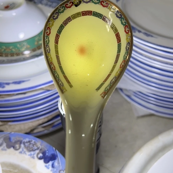 白珐琅大汤勺一个