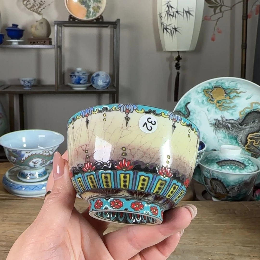 杯景德镇陶瓷柴烧多人