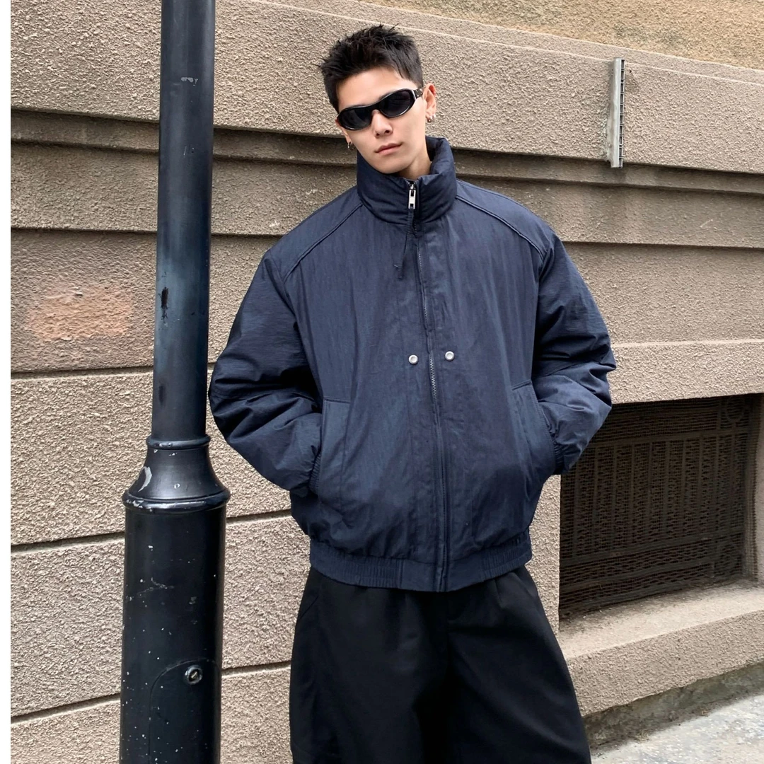 栋老板专属潮流极简风短款立领保暖百搭羽绒服25818
