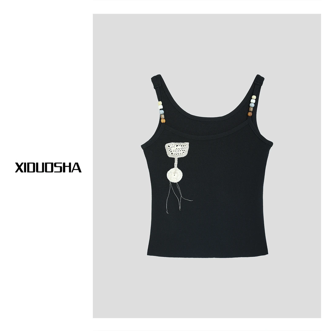 XIDUOSHA/喜朵莎原创设计款钉珠波西米亚风经典百搭款背心XDS1188