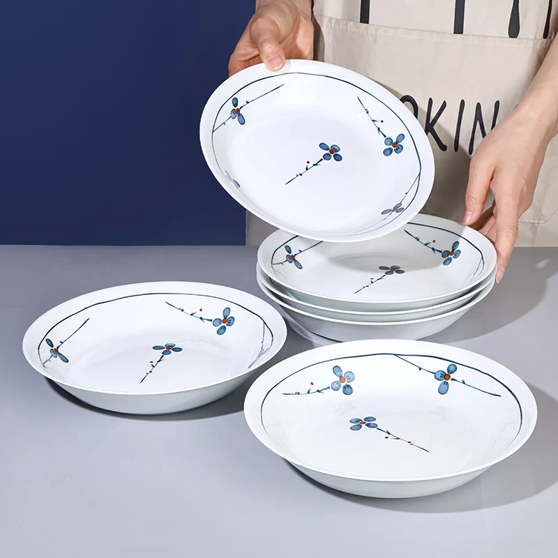 【孟垣】中式创意国风梅花青瓷陶瓷釉下彩家用简约吃饭盘碟