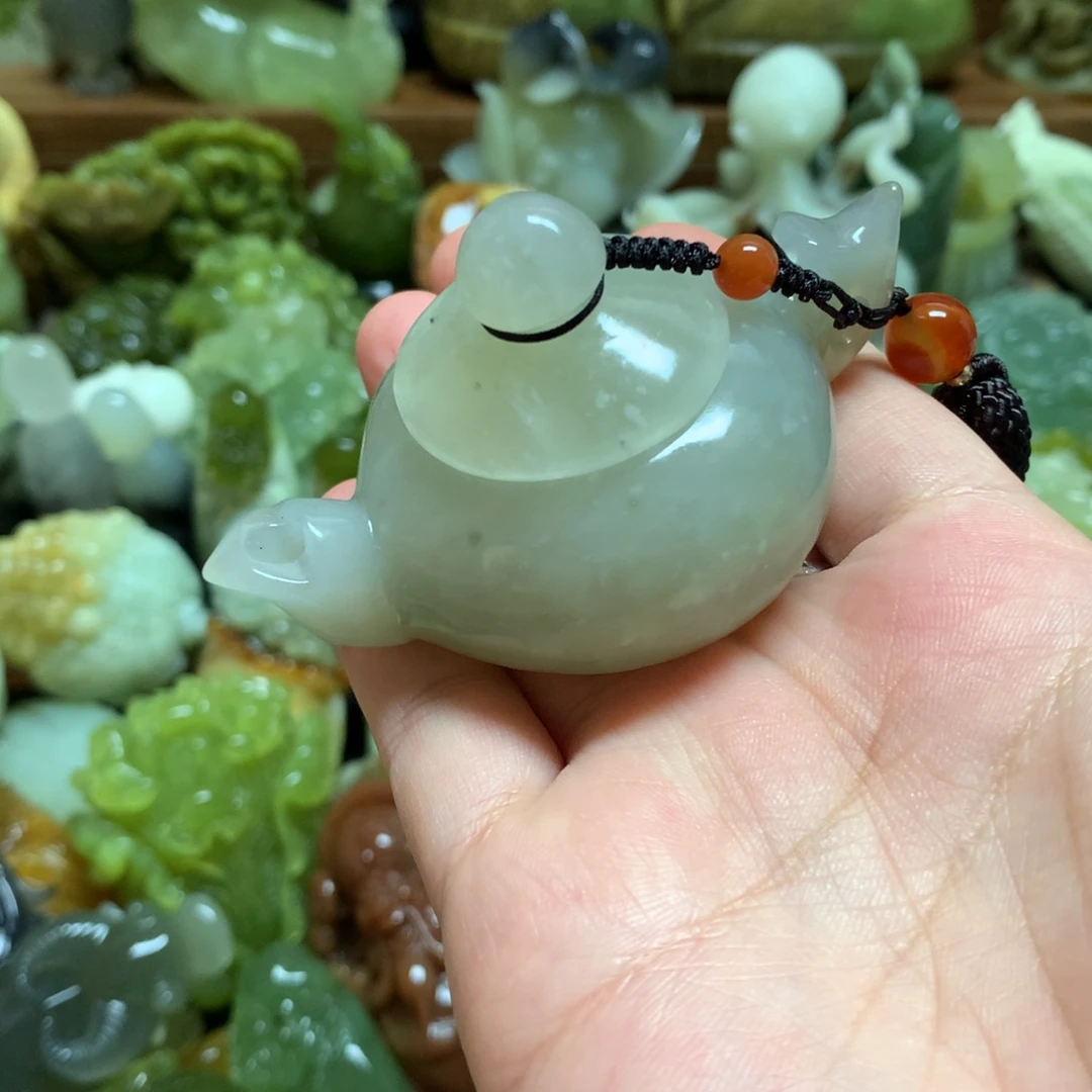 岫玉未镶嵌手把手把