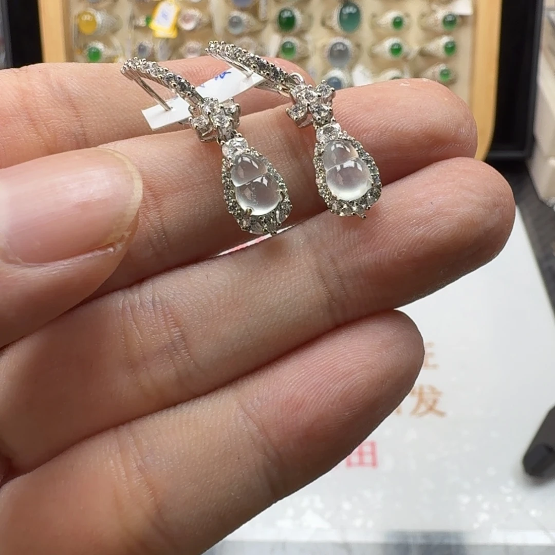银S925镶嵌戒指翡翠天然缅甸翡翠A货