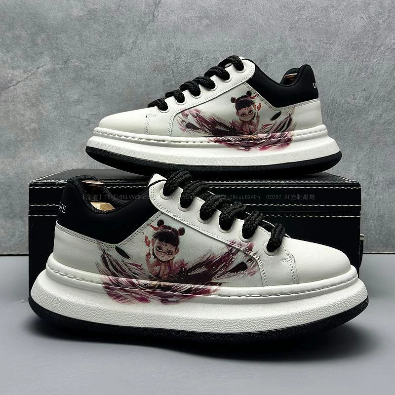 西瑞板鞋男新款时尚潮流小白鞋男士舒适软底休闲鞋百搭个性男鞋子