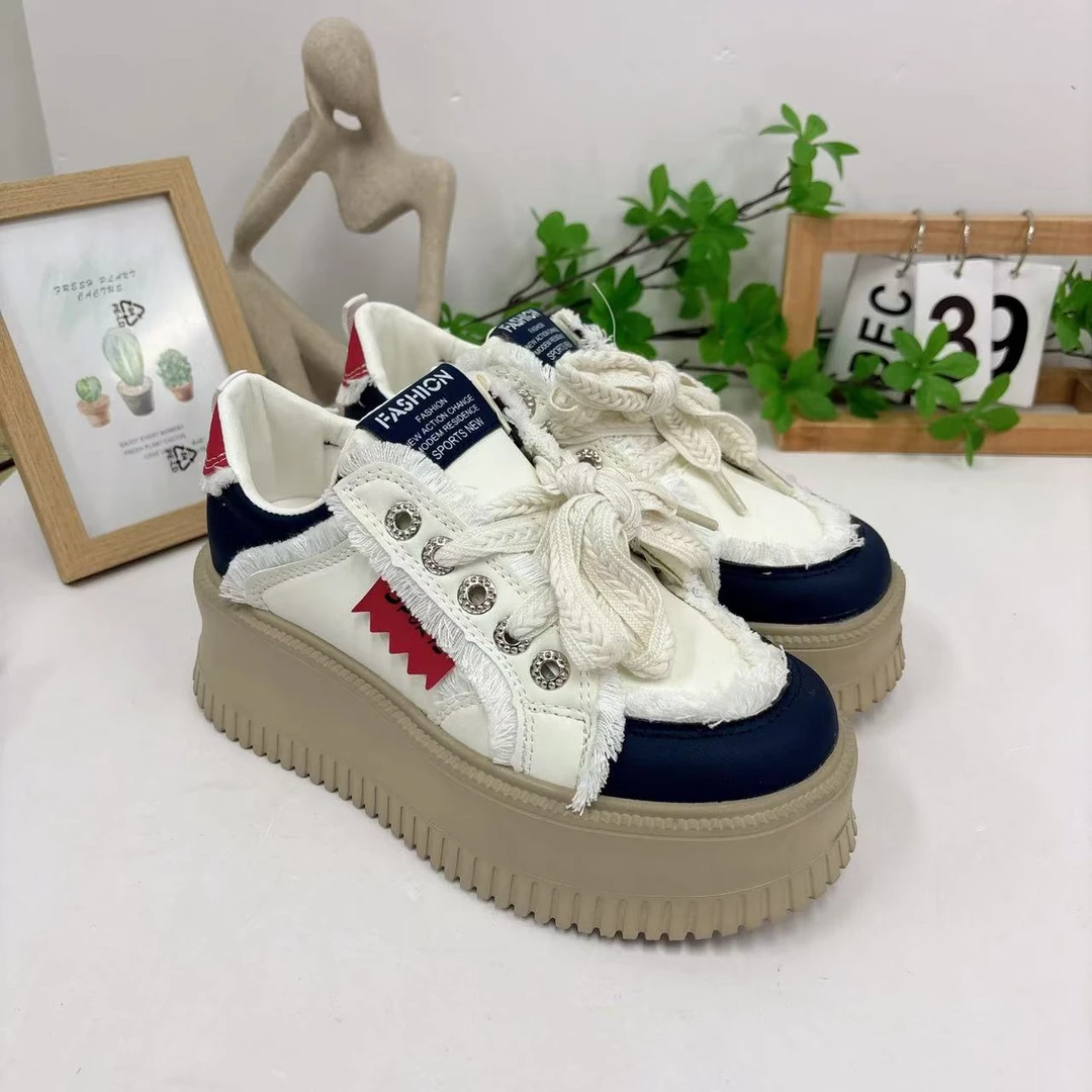 39-68超火小白鞋新款春夏季系带厚底增高百搭爆款老爹鞋休闲板鞋