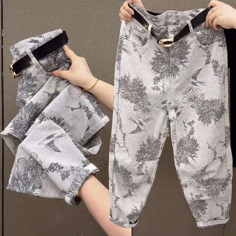 2025夏季新薄款国风水洗弯刀裤女艺术洋气高腰显瘦百搭小脚法棍裤