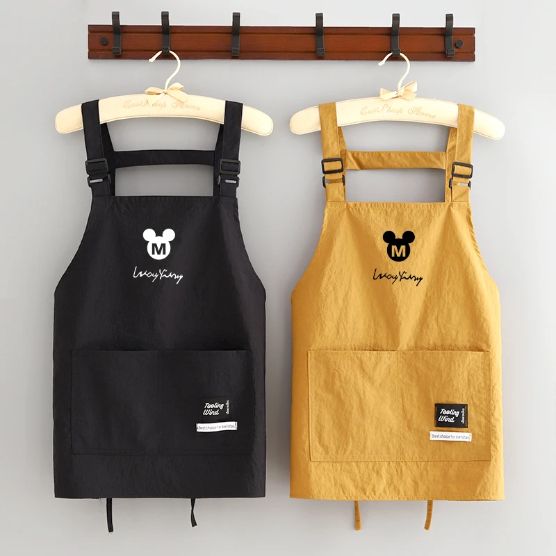 时尚韩版防泼水围裙定制厨房家用烘焙奶茶咖啡围腰厨房做饭工作服