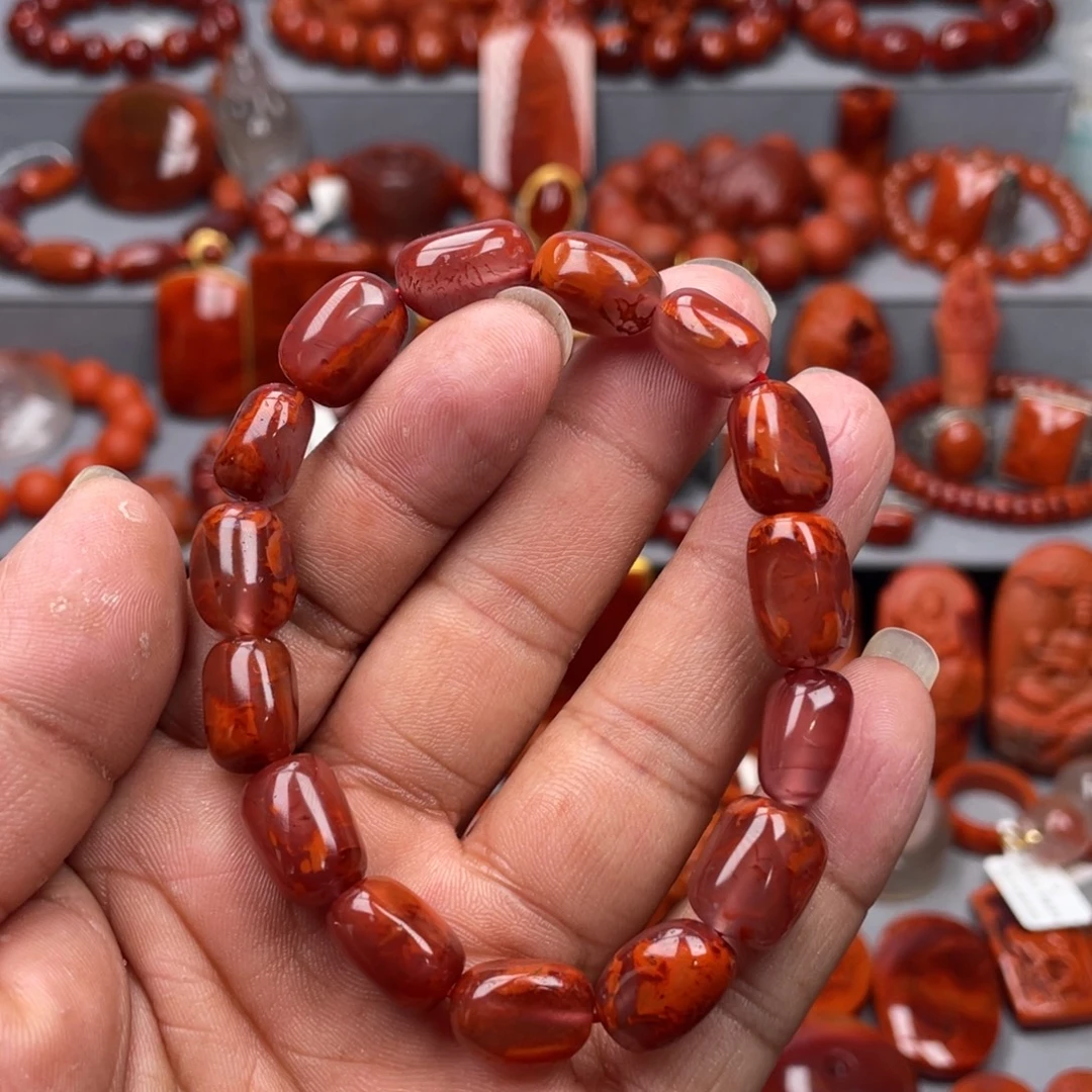 南红玛瑙未镶嵌珠宝奇石单圈