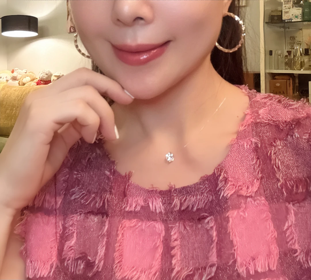 铜项链 人鱼之泪精致颈链高级小众隐形鱼线天使之心锁骨链
