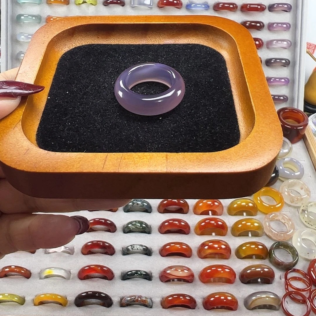 玛瑙/玉髓未镶嵌戒指B12不退换18.3港18+