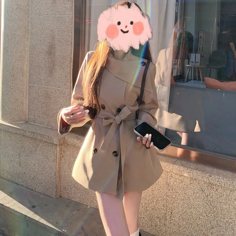 英伦风收腰风衣外套女士2025春秋季新款韩版洋气宽松气质显瘦大衣