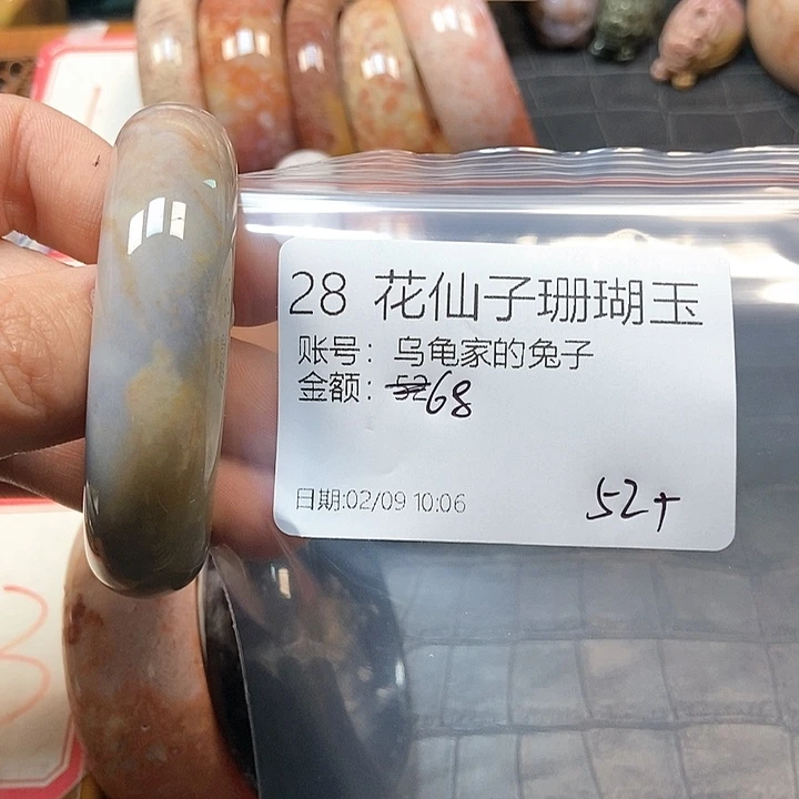 硅化珊瑚（珊瑚玉）手镯未镶嵌乌****子28