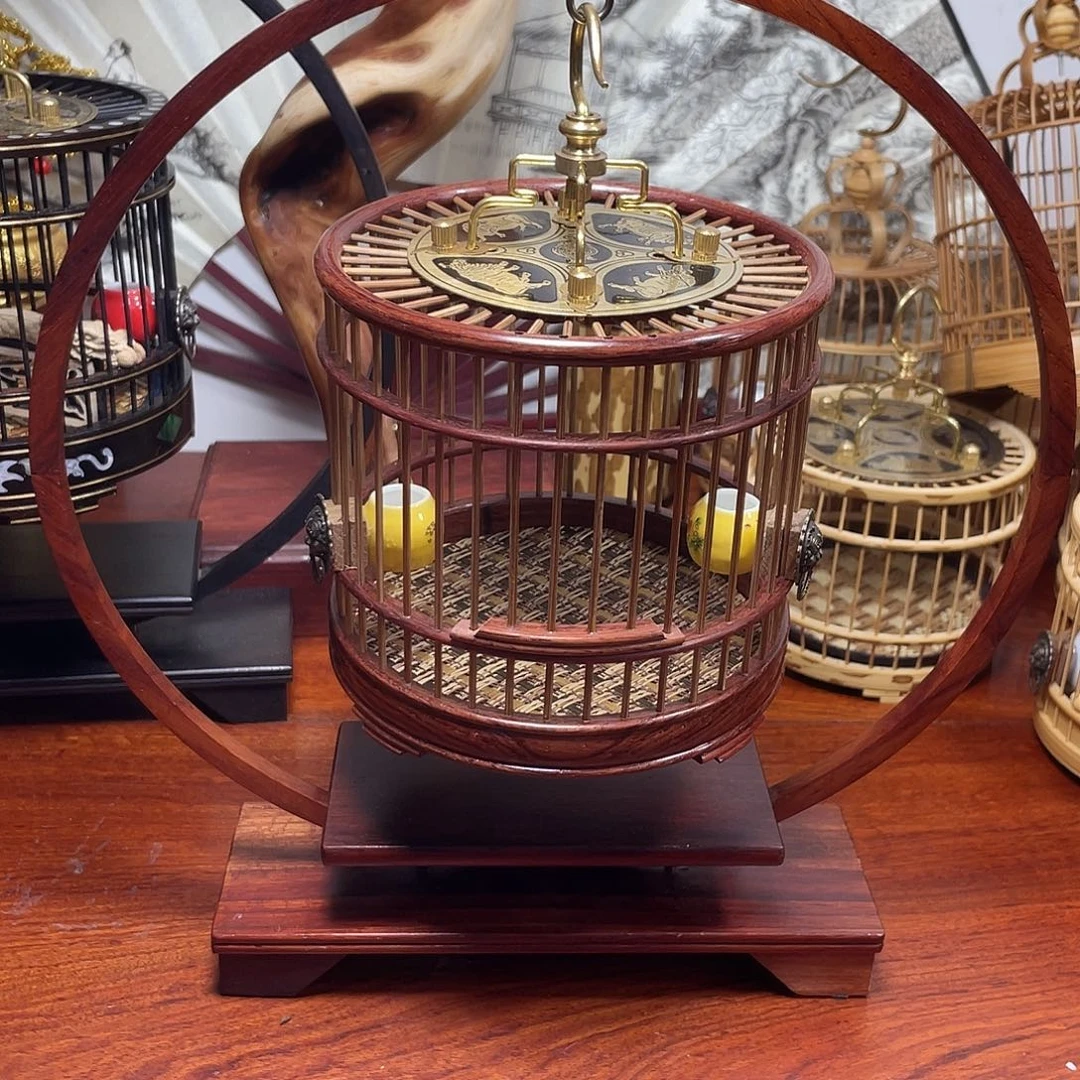 大叶黄花梨十三太保蝈蝈笼➕缅甸架子