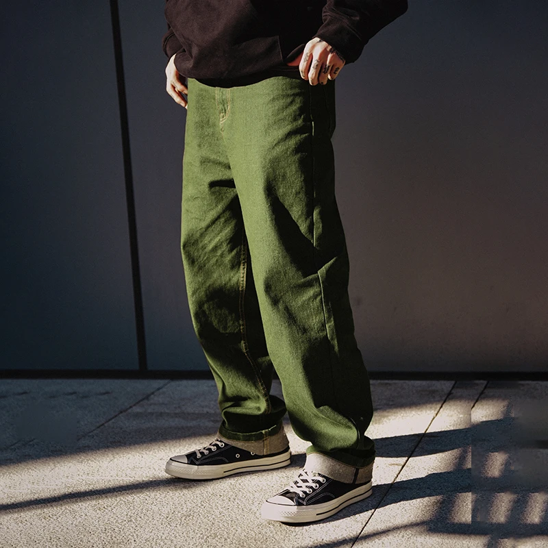 STA X RMD秋季SR国潮宽松直筒休闲长裤子水洗潮牌阔腿美式牛仔裤