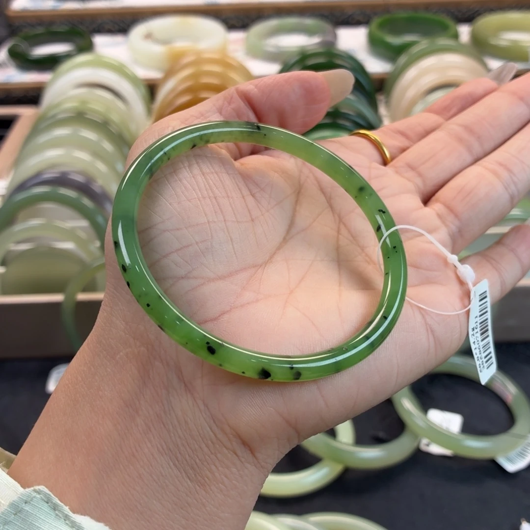 和田玉未镶嵌手镯碧玉叮当猕猴桃29