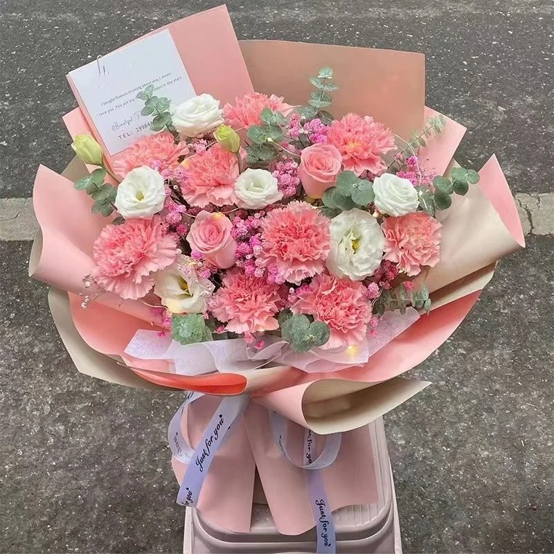 【母爱之花】9朵粉色康乃馨混搭粉玫瑰生日花束生日礼物感恩节鲜花送妈妈爱人婆婆花店送花上门