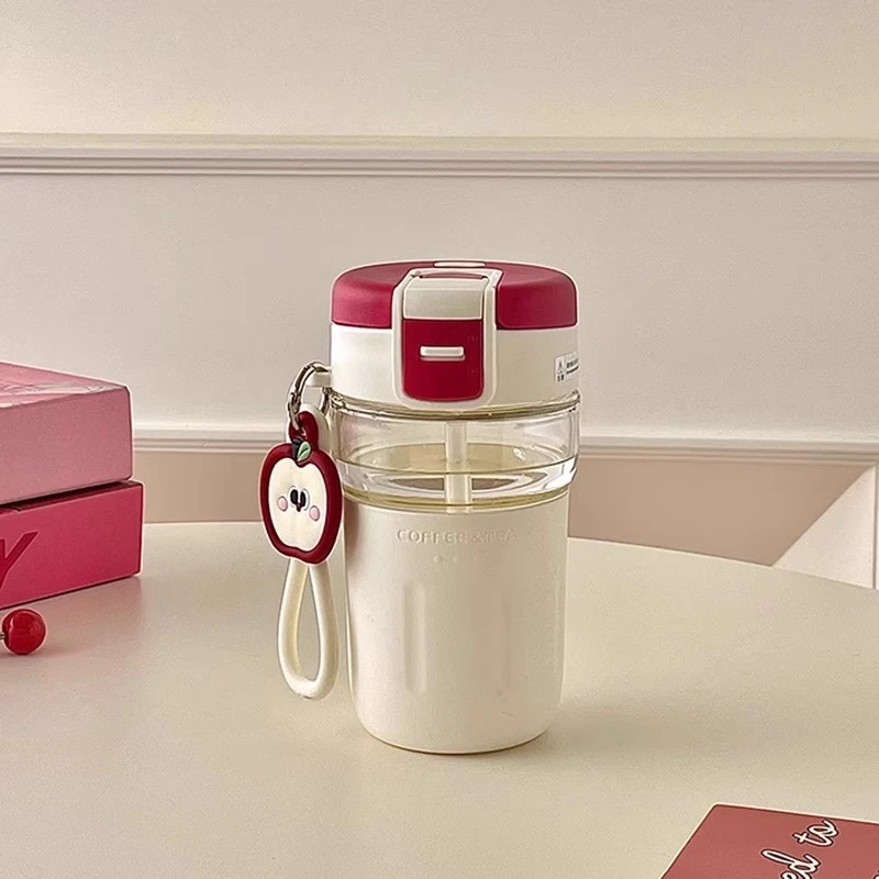 英国【轻奢】CoopKoop吸管咖啡杯简约高颜值玻璃杯子女带杯套水杯夏