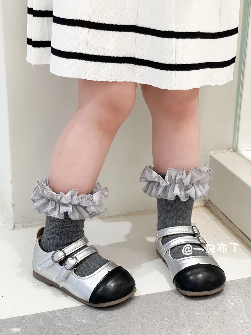 秋上新！25秋季新品女宝宝森系棉布花边袜韩系简约儿童时尚短袜