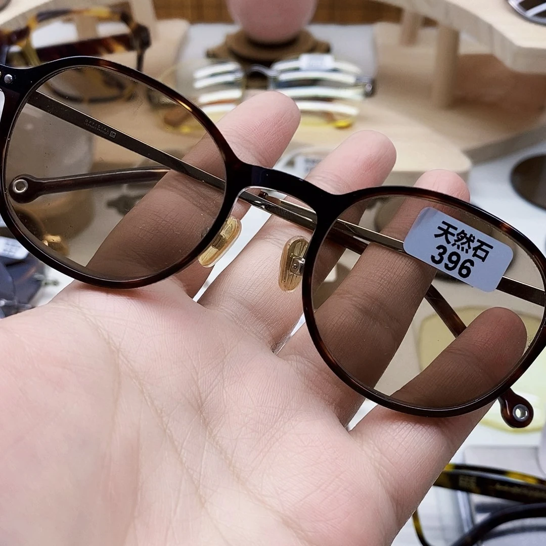 复古圆天然石头镜