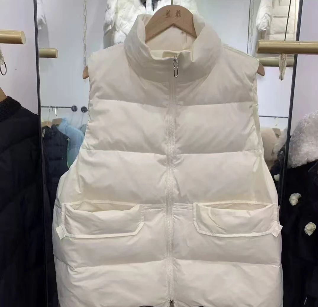 Miss huo 羽绒马甲 A 杏色 S713