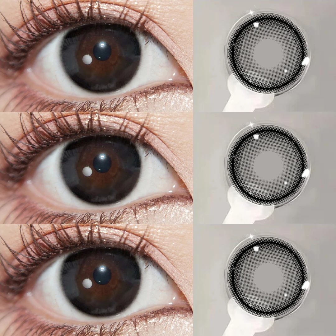 小黑豆欧巴兰美瞳半年抛学生自然黑色小直径隐形眼镜dp