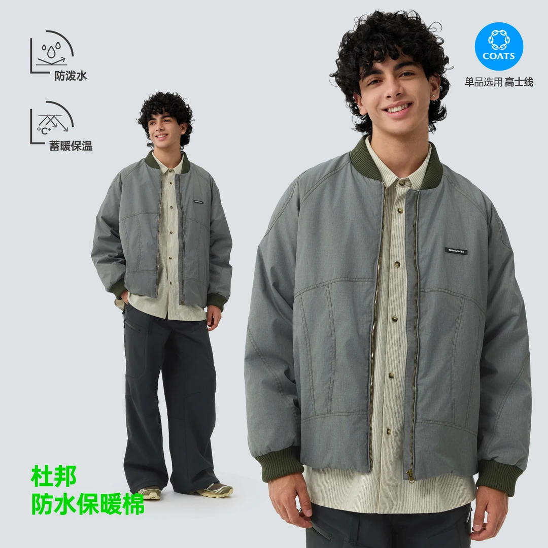 WARMTREES户外C0防泼水宽松廓形落肩杜邦防水棉夹克
