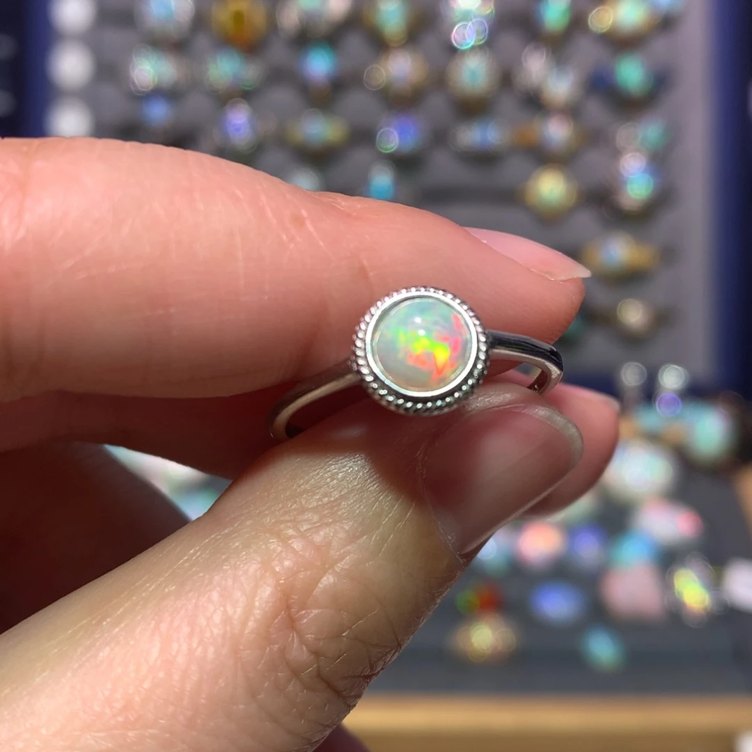 银S925镶嵌欧泊戒指款式