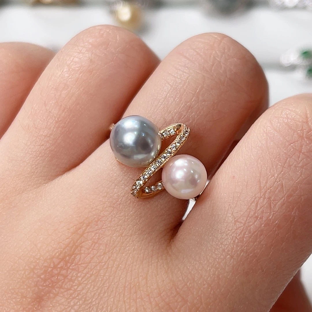 海水珍珠戒指银S925镶嵌