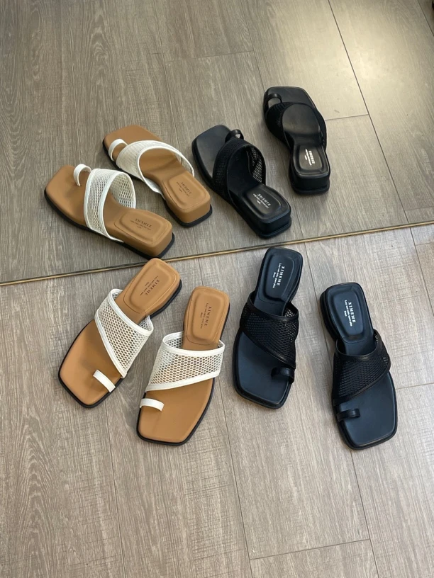 小众复古套趾编织网设计女鞋2025新款厚底方头沙滩鞋波西米亚凉拖