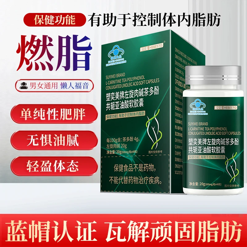 升级版燃脂胶囊左旋肉碱茶多酚共轭亚油酸瘦身代谢蓝帽正品