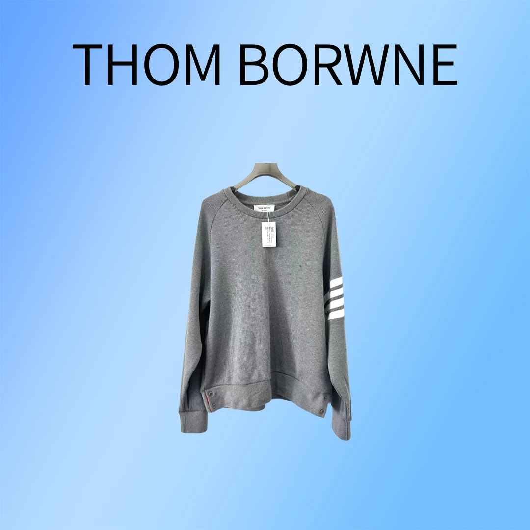 99新 THOMBROWNE 灰色华夫格卫衣 175码 G13325402