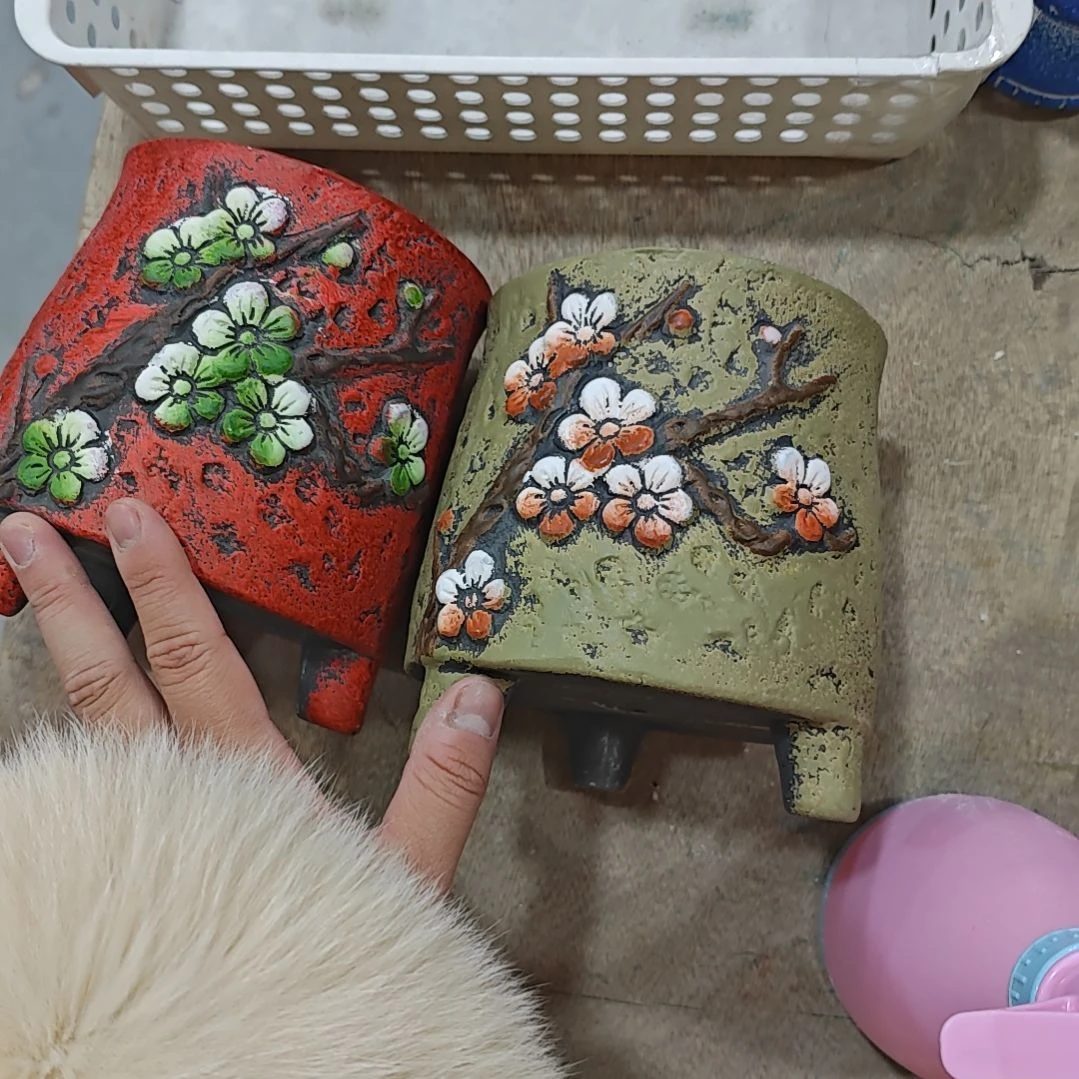 红陶吸水透气的白陶花盆凑满12发货
