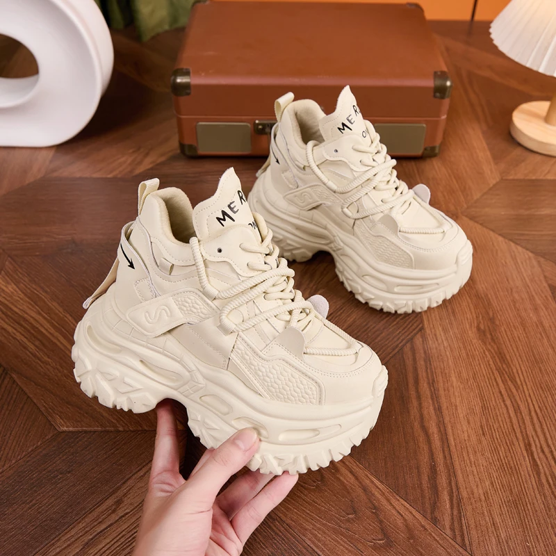 冬季加绒老爹鞋女2025新款厚底休闲时尚女鞋小个子内增高保暖棉鞋