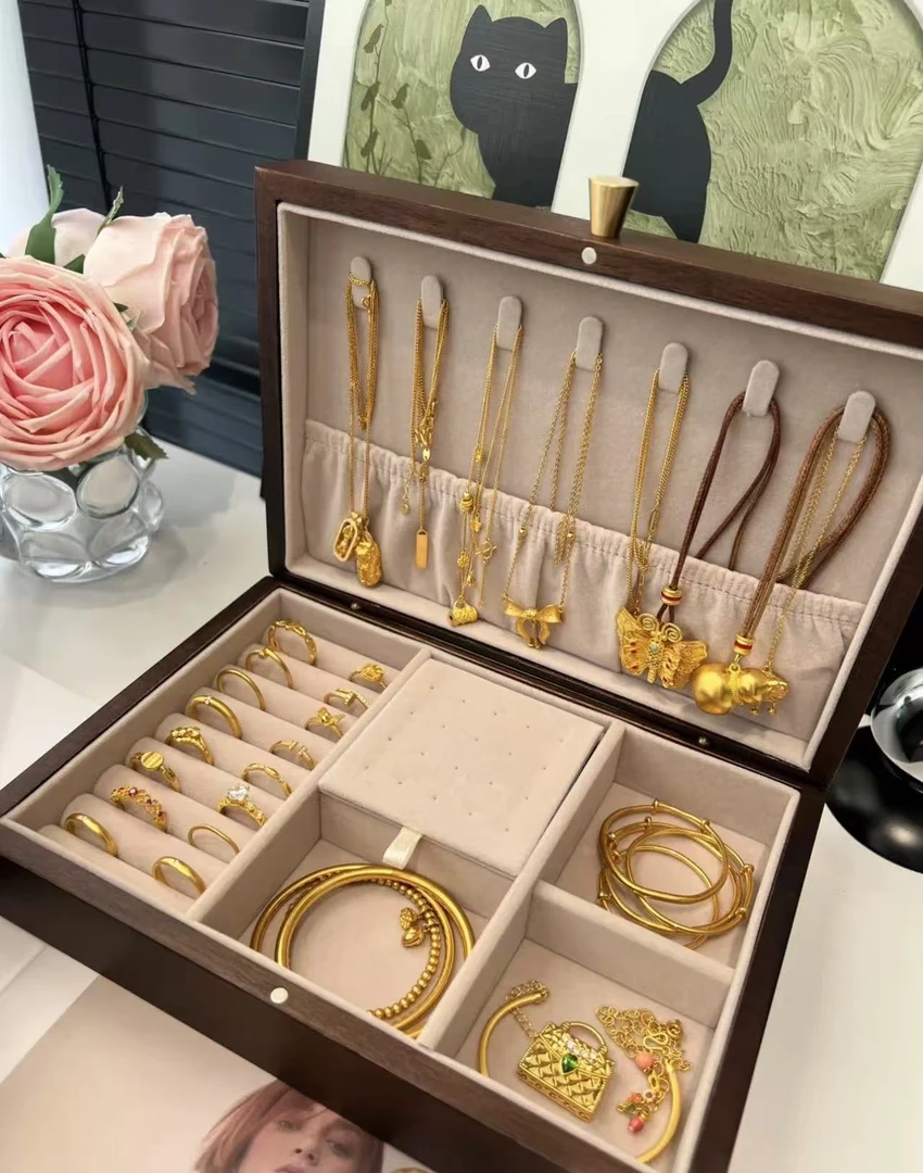 铜合金项链 简约时尚项链手链手镯女金色轻奢古法龙鳞精致百搭款