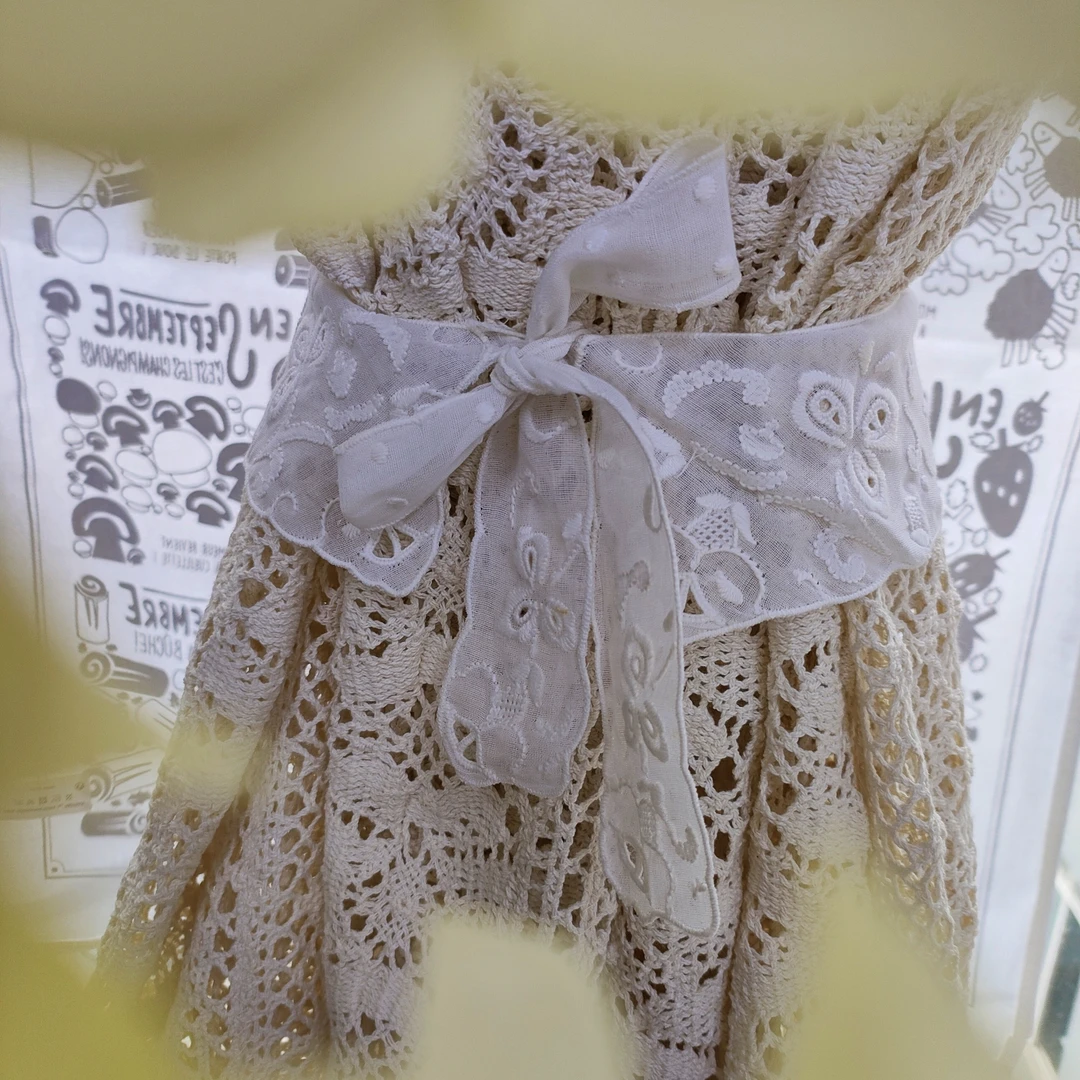 E114  百搭窗帘绑带(领子)白色棉纱（一个） 90cm