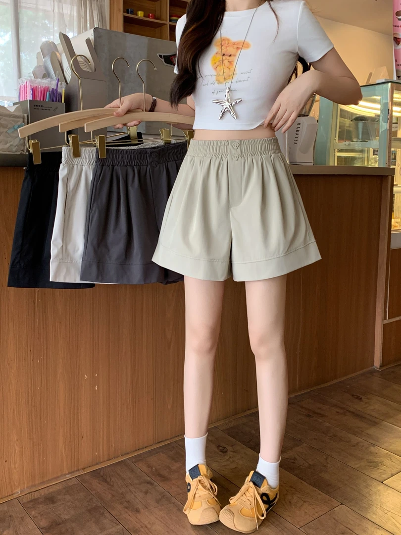 大码女装新款胖妹妹宽松时尚短裤7167