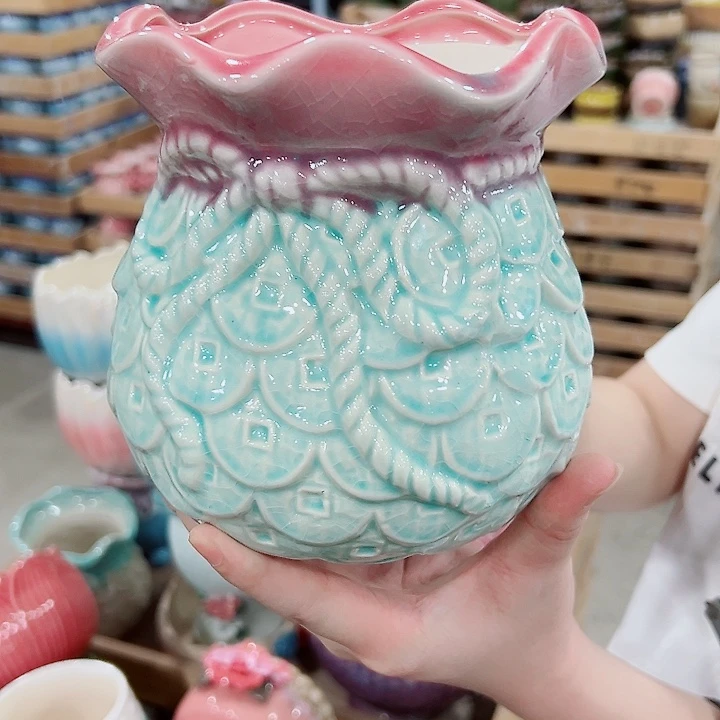 有孔.凑满10元发货多肉陶瓷花盆！