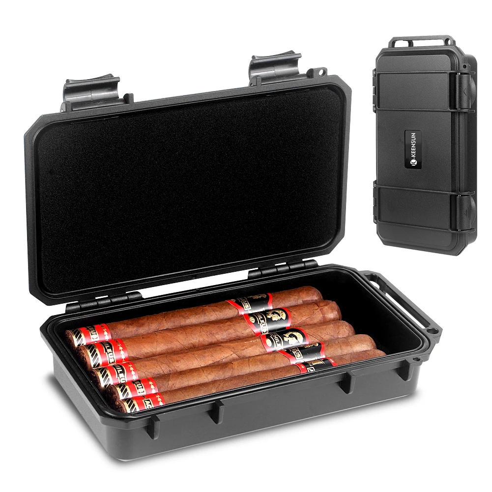 迷你雪茄随身携带盒塑料户外工具收纳防震防潮防水保湿带海绵