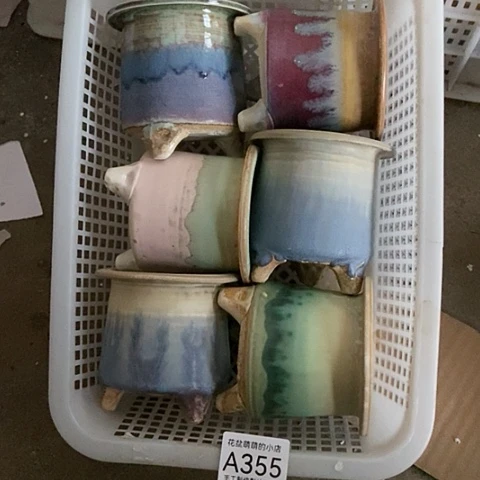 紫砂花盆355微瑕品口径7厘米左右