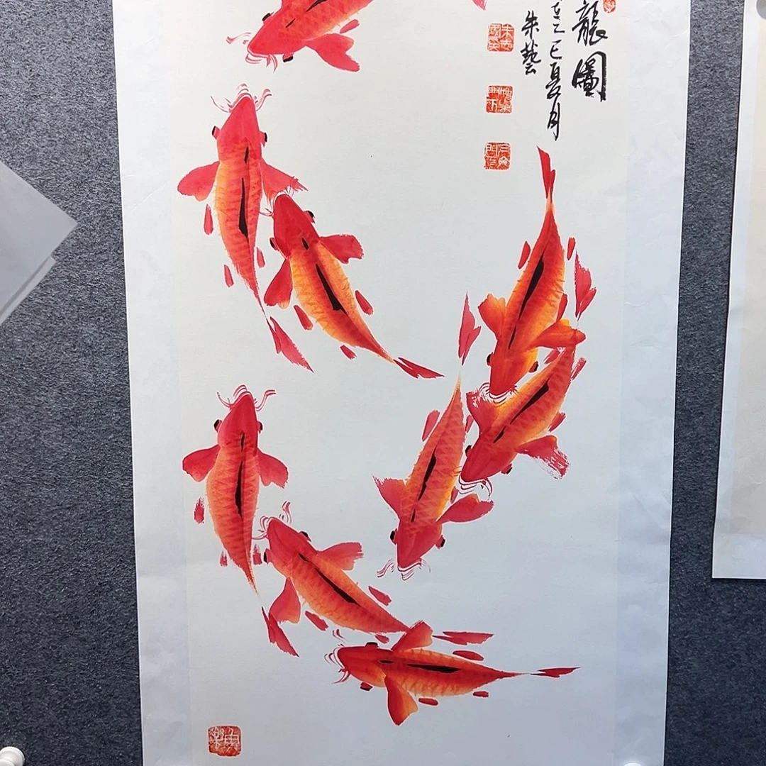 国画纯手绘画心原创