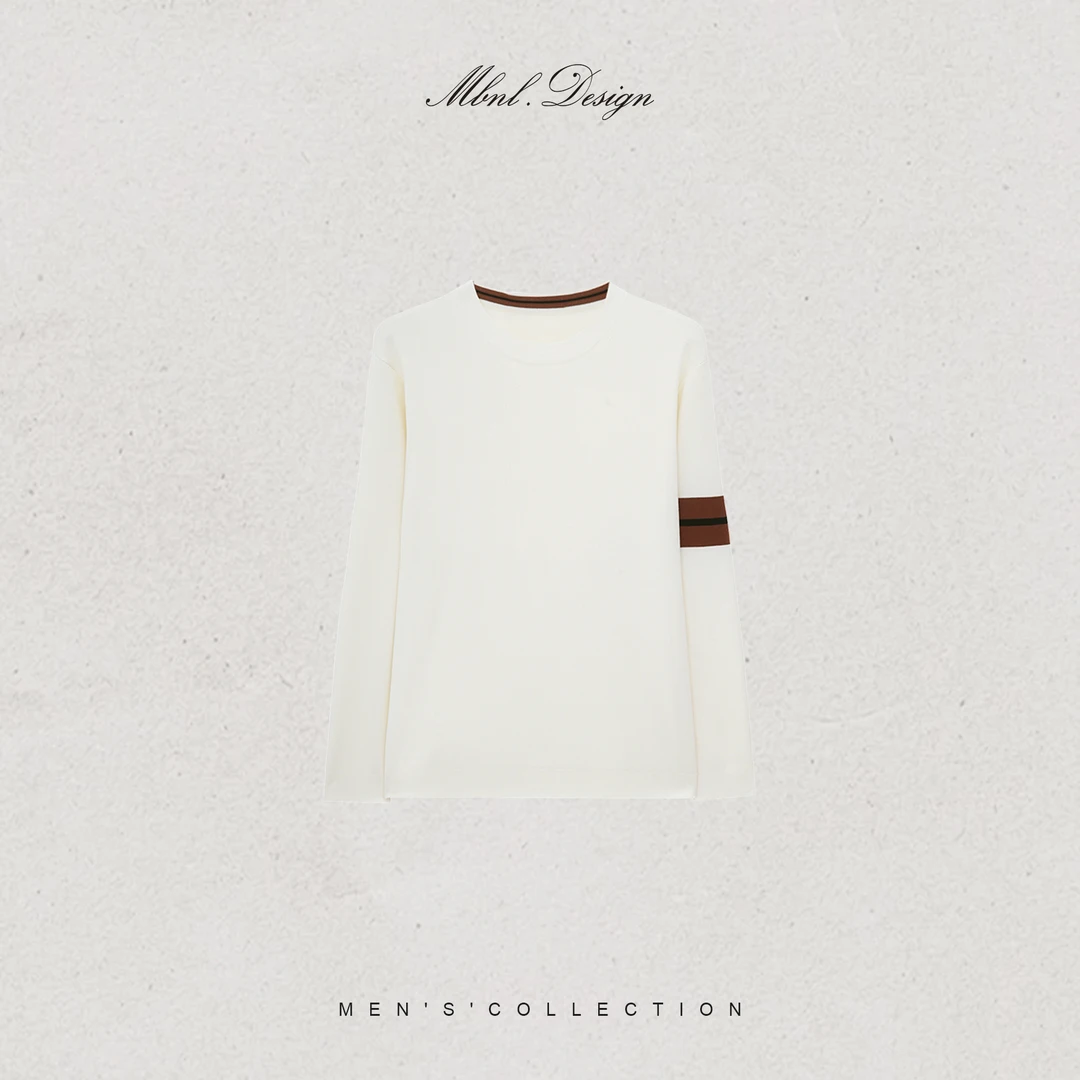 MBNL-F「Z.N.Stripe」秦磊男装绵羊毛蚕丝混纺针织衫LL-WSY1171